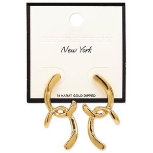 SECRET BOX NEW YORK  C LINK GOLD DIPPED EARRING (M)